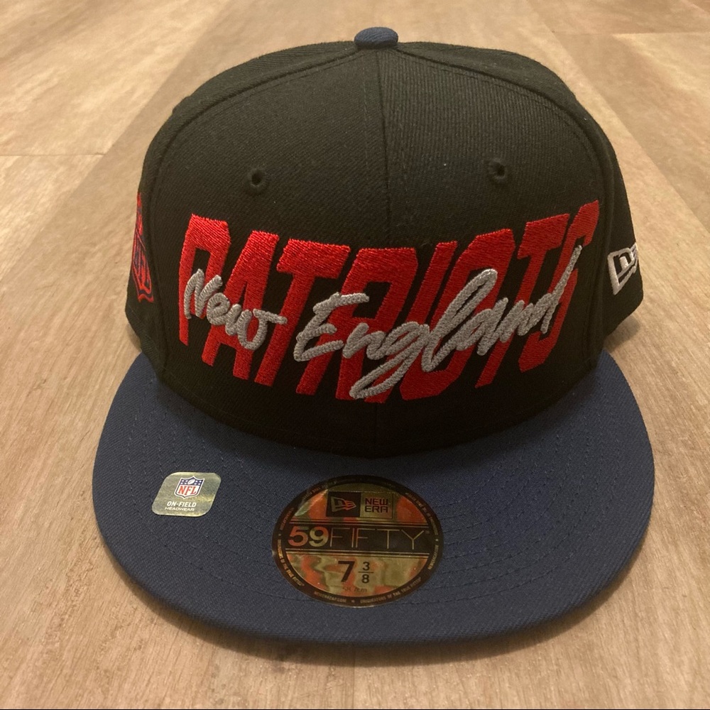 New Era 59Fifty NFL New England Patriots Flat Brim Draft Hat Cal Sz 7 3/8